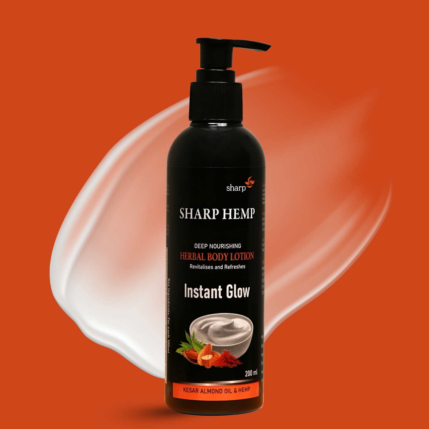 SHARP Hemp Herbal Body Lotion with Kesar Almond Oil (200ml)