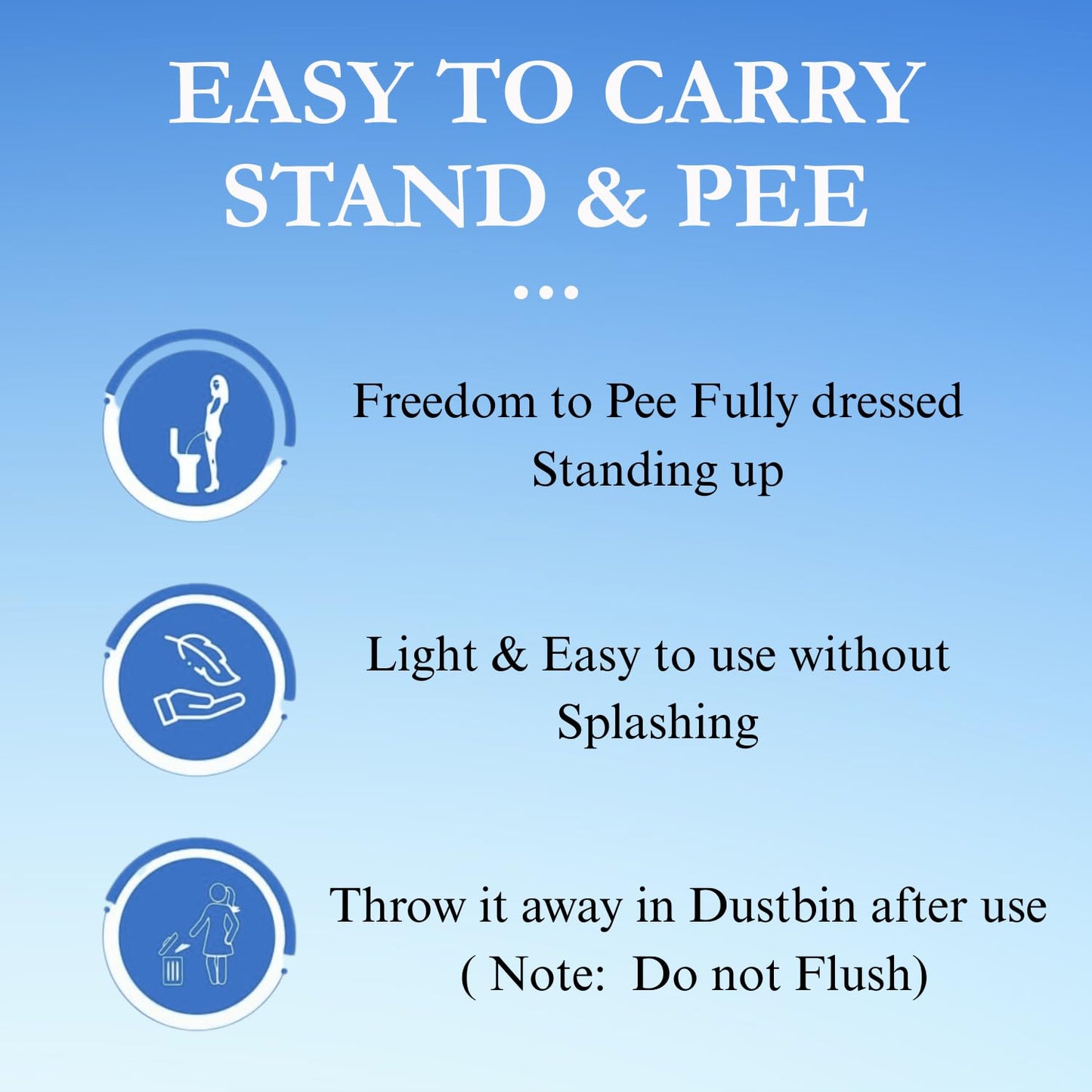 FLOH Disposable Stand & Pee Funnel For Women Ideal for Travel, Camping, Public Toilets, Pregnancy & Joint Pain (Pack of 1)
