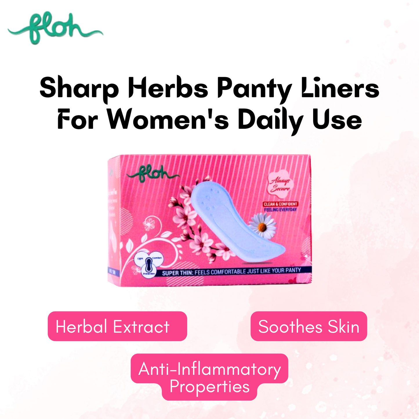 FLOH Panty Liners For Women Daily Use (60 Pcs, 155mm)