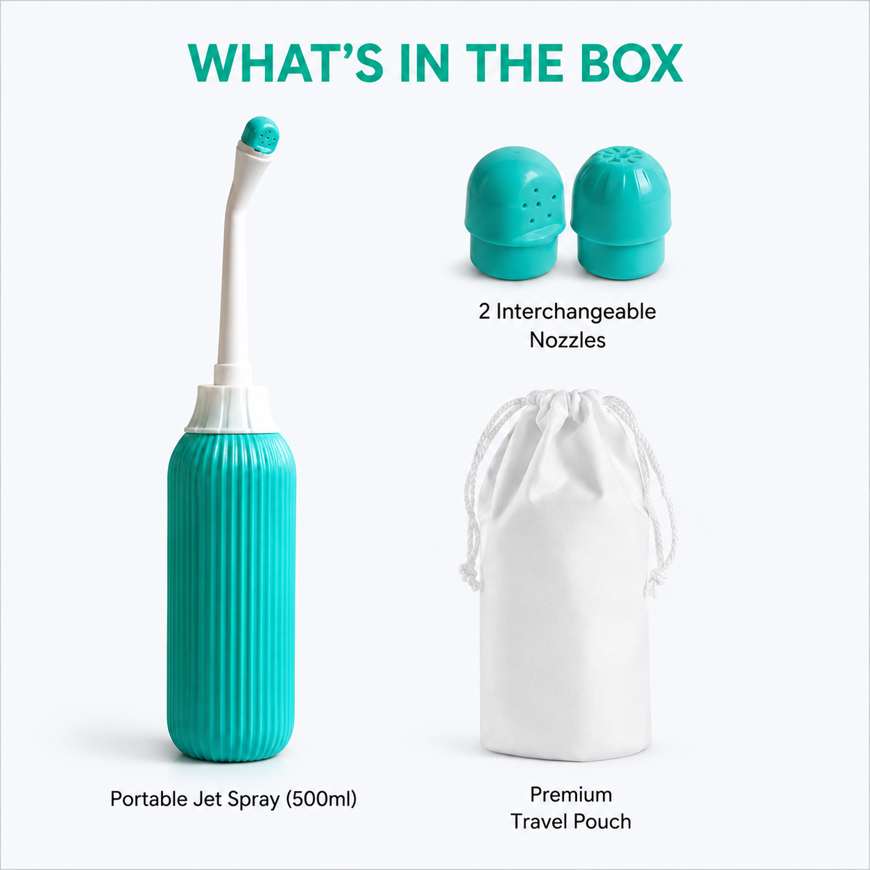 FLOH Portable Jet Spray for Personal Hygiene (500ml) | Travel Bidet Bottle for Toilet | Leak Proof Handheld Jet Spray