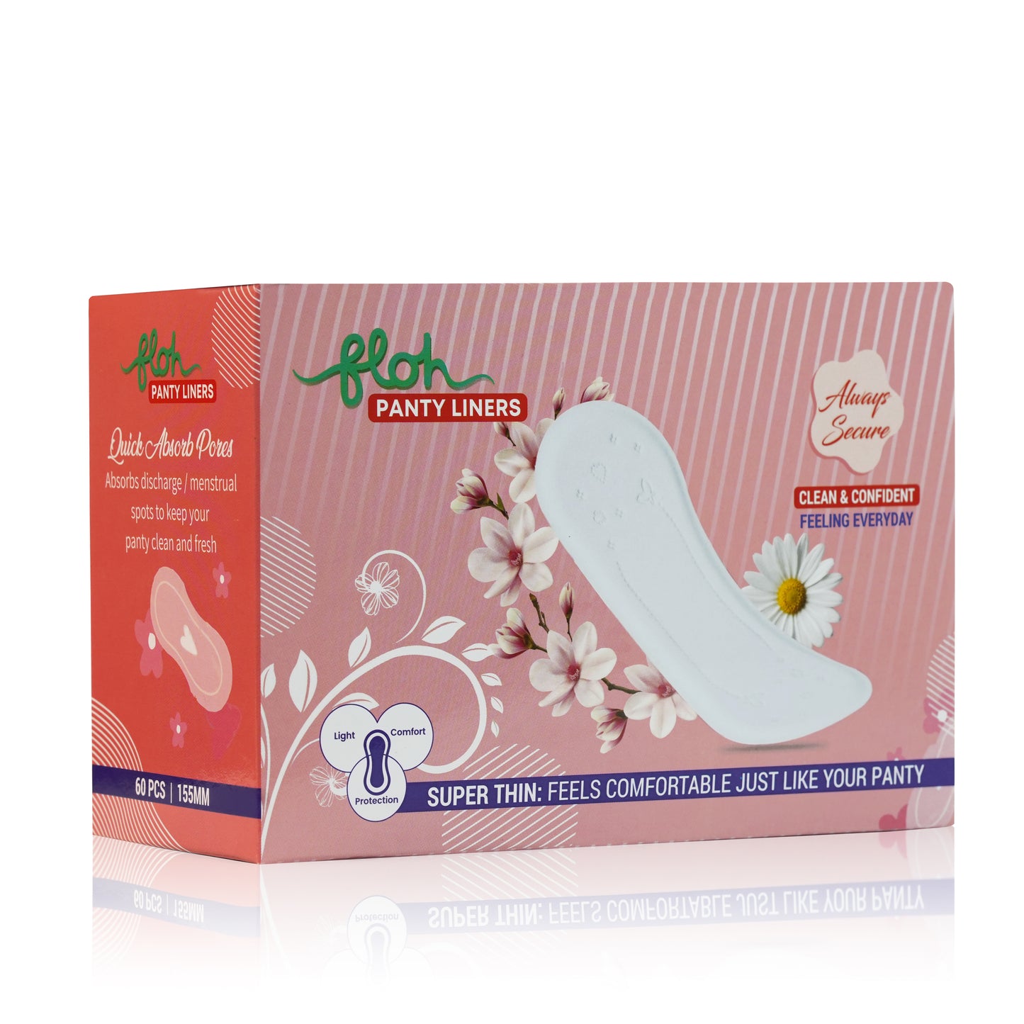 FLOH Panty Liners For Women Daily Use (60 Pcs, 155mm)