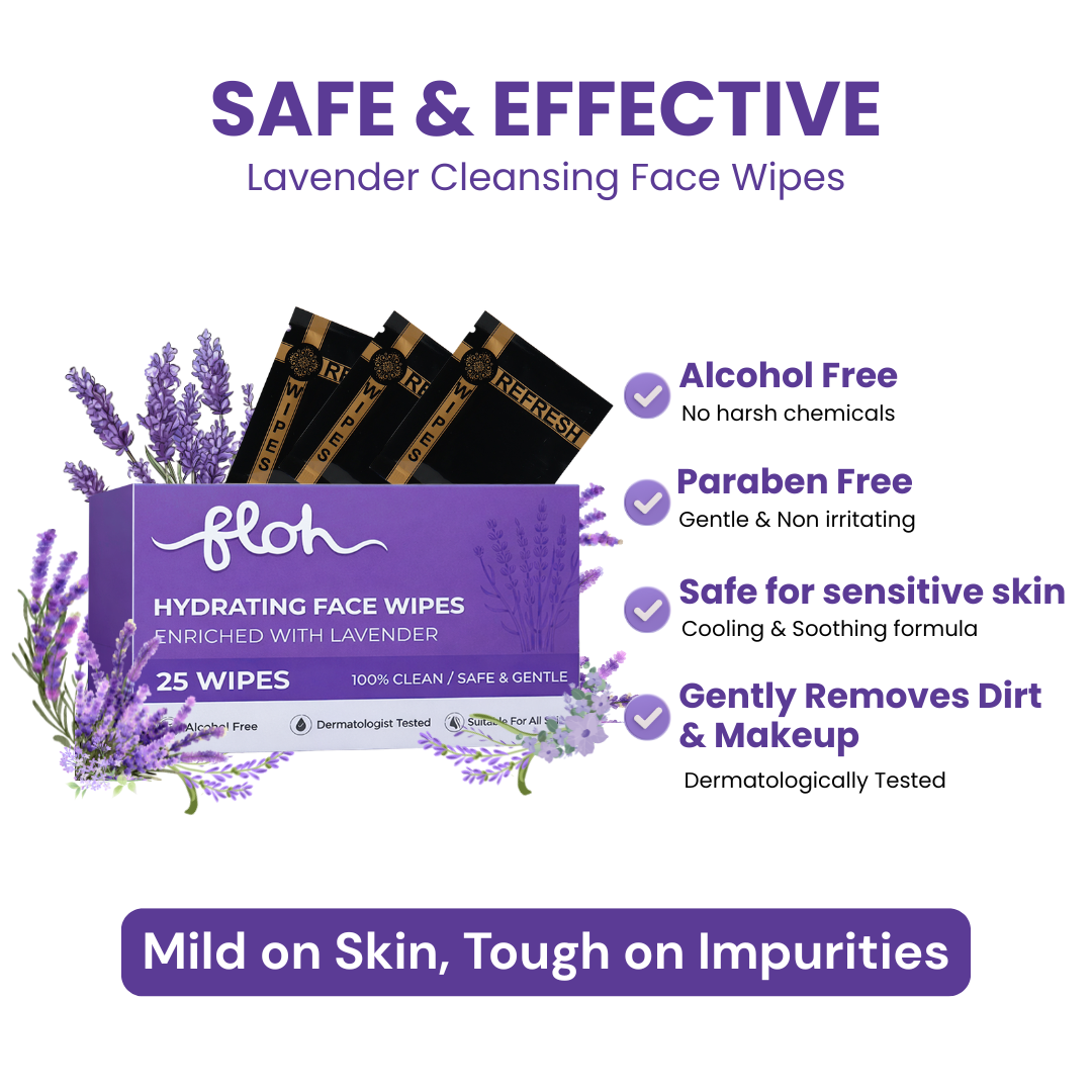FLOH Hydrating Face Wipes — Lavender (25 Wipes)